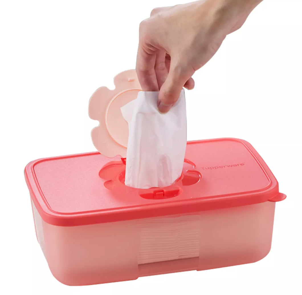 Tupperware Tissue Box Coral (1)